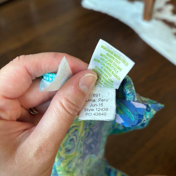 Lilly Pulitzer Girl's Angelina Dress in Sea Blue Lilly's Lagoon Print Sz XS - Picture 6 of 6